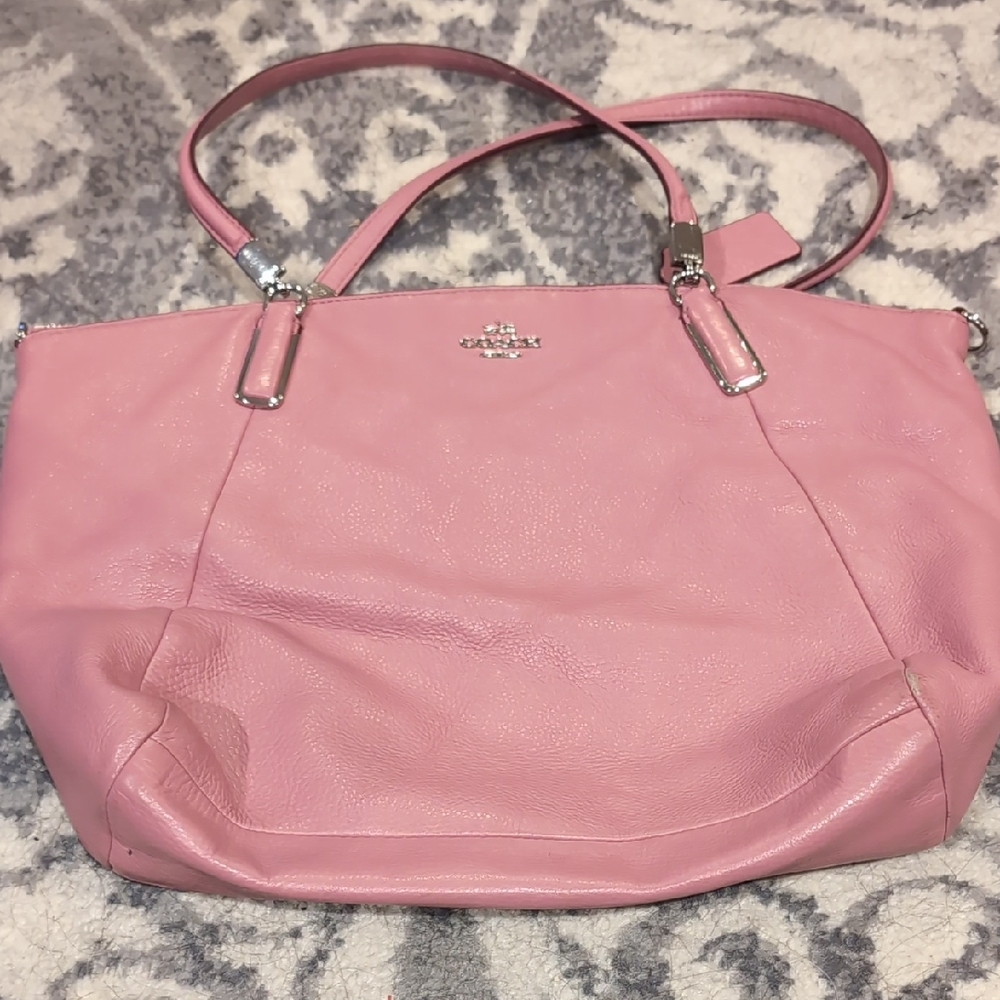 Coach Pink Leather Tote Bag